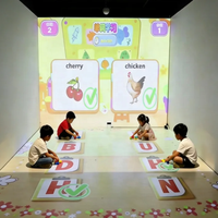 ChariotTech Salle de classe intelligente immersive en forme de L avec jeux interactifs au sol et sur les murs