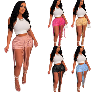 Pantaloncini da donna pantaloncini estivi in <span class=keywords><strong>ecopelle</strong></span> pantaloncini pantaloncini con nappa pantaloncini Casual Skinny Skinny - Product Image 1