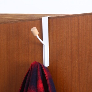 Qua cửa móc trang trí kim loại mạnh mẽ trên cửa tổ chức <span class=keywords><strong>Rack</strong></span> với móc gỗ để treo áo khoác mũ áo choàng khăn - Product Image 3