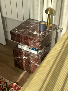 <span class=keywords><strong>Table</strong></span> d'appoint de salon BOTON STONE, <span class=keywords><strong>table</strong></span> basse ronde miniature en marbre rouge rose, style luxe - Product Image 3