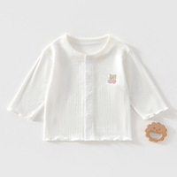 Chemise d'été pour bébé en nylon/coton doux, manches longues, motif floral, respirante, séchage rapide, décontractée, simple couche, fine, haut pour nourrisson