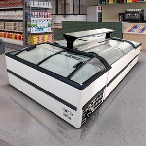 <span class=keywords><strong>Congélateur</strong></span> commercial <span class=keywords><strong>combiné</strong></span> avec îlot de présentation et 2 portes vitrées à refroidissement direct - Product Image 4