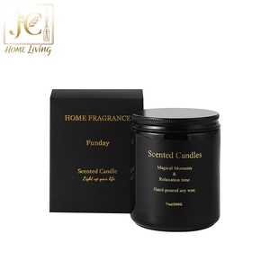 Vela votiva de cera de soja con textura cremosa en tarro negro brillante, lámina dorada, aromaterapia sin humo perfumada para decoración del hogar, Navidad - Product Image 5