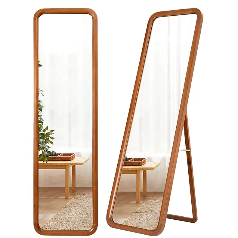 European design simple atmosph Wood Frame Decorative Simple Bedroom living room fitting standing full length vanity mirror