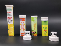 Tubes en plastique PP tubulaire pour comprimés effervescents de vitamine C avec capuchon déshydratant à estampage à chaud