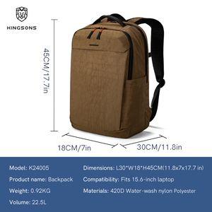 Mochila para Portátil Resistente al Agua, Compatible con Portátiles de 15.6 Pulgadas, Mochila de Viaje Impermeable con Cierre y Compartimento para Carro - Product Image 4