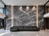 Dalles de marbre gris italien poli pour revêtement mural décoratif / comptoir / sol / plan de travail de cuisine / intérieur / escaliers