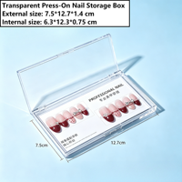 Boîte de rangement en acrylique transparent double couche pour faux ongles, présentoir de manucure durable en gros