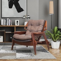 Fauteuil moderne de bureau à domicile Chaise de loisirs en bois massif Design rétro ancien pour salle à manger Balcon Lecture Salle d'exposition Utilisation