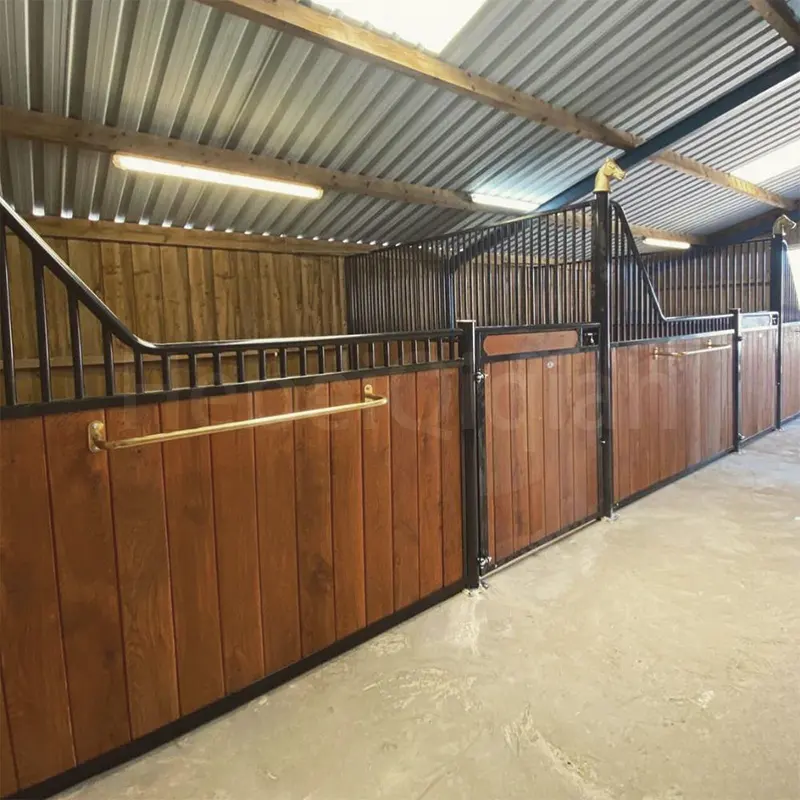 Free Designs Prefab Portable Bamboo Wooden Equestrian Stall Guard Stables Horse Barn For Sale