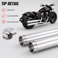 Système d'échappement complet pour moto Indian Scout Sixty Bobber Rogue Twenty 2015-2024 en acier inoxydable noir chromé avec logo laser