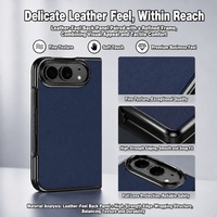 Étui de téléphone de luxe minimaliste en cuir de qualité supérieure avec protection intégrale de l'objectif C0459 pour iPhone Duo