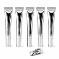 Tube applicateur en métal argenté pour gloss hydratant, laque à lèvres, teinture à lèvres, rouge à lèvres liquide, marque privée, vente en gros