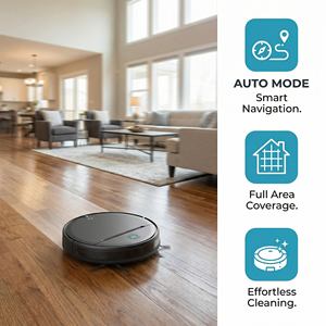 Aspiradora robot en oferta, diseño ultrafino, control por aplicación, limpieza en seco y húmedo para el hogar. - Product Image 6