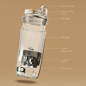 電動セルフミキシングシェイカーボトル 500ml USB充電式プロテインミキシングカップ スマホホルダー付き BPAフリー ジム用シェイカー - Product Image 5