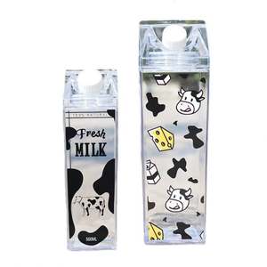 Gobelets carrés réutilisables en plastique de style minimaliste 500 ml/1000 ml pour lait/jus, écologiques, à boire directement, anti-fuite, pour étudiants et fêtes - Product Image 5