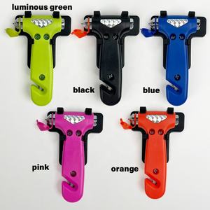 Tête en acier au tungstène outil d'urgence marteau de sécurité avec coupe-ceinture de sécurité brise-vitre avec support outil d'évacuation - Product Image 1