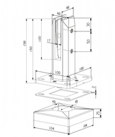 Tige en acier inoxydable réglable avec lumières LED RGB - Composant de système d'éclairage ASD-2-LED pour balcons et rampes d'escalier