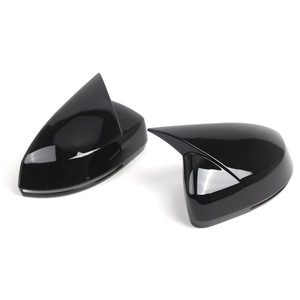 Glossy Black Rearview Mirror Covers For 2019-2023 Volkswagen Tiguan L Full Set <b>ABS</b> Material Adhesive On - Product Image 1