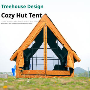 Tente gonflable Oxford au design unique de cabane dans les arbres, pour 6 à 10 personnes, <span class=keywords><strong>camping</strong></span> familial, imperméable, résistante au vent, installation rapide, fenêtres à blocs de couleur - Product Image 4