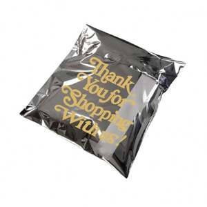 Enveloppe en aluminium pour vêtements avec logo personnalisé imprimé, finition argentée métallisée brillante - Product Image 5