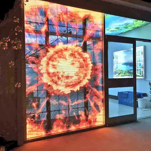 Affichage imperméable extérieur de rideau de publicité de Kingyi-P20, écran mené transparent de grille de lumières de point de pixel de RVB, programmable