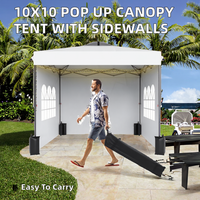 Tonnelle pliante en aluminium 10x10 avec parois latérales, tente portable robuste pour fêtes et événements, kit individuel blanc