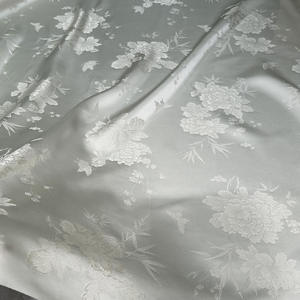 Nouveau tissu jacquard bicolore en rayonne et polyester, motif floral <span class=keywords><strong>de</strong></span> style chinois, pour manteau, chemise et cheongsam automne-hiver - Product Image 1