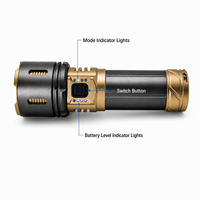 Lampe torche tactique rechargeable à double faisceau rouge et bleu clignotant 1000 lumens, projecteur spot et large, torche UV, base magnétique, indicateur de batterie externe