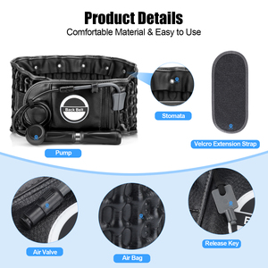 Medische Volwassen Lumbale Lucht Tractie Brace Pu Lederen Materiaal Opblaasbare Taille Ondersteuning Rug Spinale Decompressie Pijnverlichting Gordel - Product Image 2