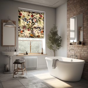 Stores enrouleurs en tissu botanique occultants à motifs floraux personnalisés pour porte, traitements de fenêtres sur mesure, panneaux imprimés, stores enrouleurs - Product Image 6