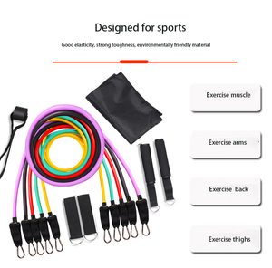 2025 usine en gros ensemble de gymnastique à domicile 11 pièces en caoutchouc exercice entraînement résistance bandes élastiques solide caoutchouc Stretch Fitness série - Product Image 3