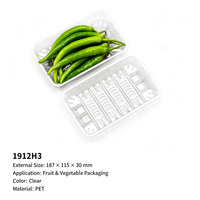 Barquette alimentaire rectangulaire en plastique PET transparent, épaisseur 0,3 mm, pour salades, tomates cerises, champignons, pois, brocoli - Vente en gros