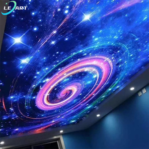 Decorative Panel <strong>Coffered</strong> Print 3d Pvc Stretch Star Sky Celling Designs for Interior Lobby Wall and <strong>Ceiling</strong> Photo - Product Image 3