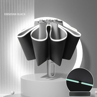 Parapluie Pliant Inversé Semi-Automatique Réfléchissant Anti-Vent 10K pour Adultes, Design Classique, 10K Baleines, Impression Logo UV