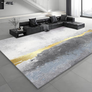 พรมกำมะหยี่คริสตัล ลายกราฟิก รูปทรงสี่เหลี่ยมผืนผ้า ทำจากเส้นใยโพลีเอสเตอร์ สำหรับห้องนั่งเล่น ปูพื้นข้างโซฟา ขนาดใหญ่ ทนทาน ใช้งานง่าย - Product Image 4