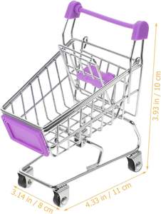 Carrito de Compras de Juguete con Ruedas y Rejillas, Simulación de Carrito de Supermercado, Modelo Metálico Decorativo para el Hogar - Product Image 2