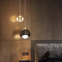 Lampe à suspension en cristal moderne et simple Lampe de chevet de luxe Nordic Minimalist Long Line Living Room Home Decor