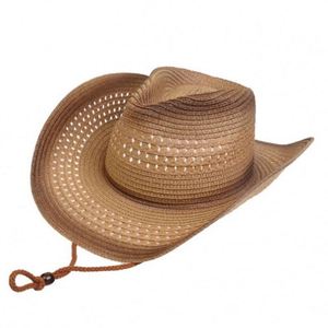 Wholesale Vintage Western Cowboy Straw <b>Hats</b> Outdoor Travel Sun Protection Unisex Foldable Mountaineering Upturned <b>Hat</b> - Product Image 5