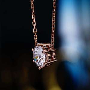 Collier pendentif en diamant de laboratoire de haute qualité pour femmes, or rose, or blanc, argent, bijoux élégants et luxueux, cadeau - Product Image 2