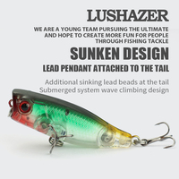 Leurre de pêche Mini Whopper Petit Popper 4cm 3.2g Micro Poppers Appât Artificiel Dur pour la Pêche au Bar, au Seabass, à la Truite et au Tilapia en Rivière
