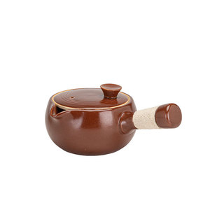 <b>Ceramic</b> Side Handle Teapot Heat Resistant For Camping Wabi Sabi Style With Lid - Product Image 5