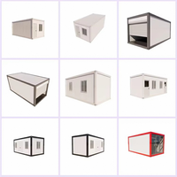 Maison conteneur pliable de 20 pieds en panneaux sandwich d'acier, cabine modulaire portable pour chantier de construction d'urgence