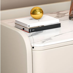 Mesita de Noche Moderna de Lujo con Dos Cajones, Mesita de Noche de Pizarra con Esquinas Redondeadas - Product Image 6