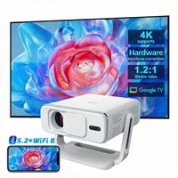 Proyector Full HD 1080P con Certificación Google-TV, Cine en Casa, Videojuegos 4K, Películas, Reuniones, Proyector para Exteriores de 350 ANSI, Wifi, Beamer