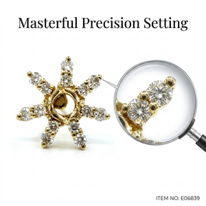Monturas de pendientes de oro macizo de 18K con diamantes naturales en forma de estrella, para venta al por mayor - Product Image 2