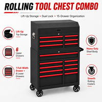 Coffre à outils en acier robuste à grande capacité Guanpin, avec roulettes, armoire à outils mobile portable