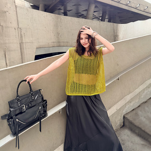 Bettergirl 2026 Nouveau <span class=keywords><strong>Gilet</strong></span> Tricoté Américain Style Spicy Girl à Découpes et Transparence, Coupe Ample <span class=keywords><strong>Sans</strong></span> Manches 2026 - Product Image 4