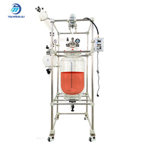 Reactor de Vidrio de Doble Pared de Borosilicato de Alta Resistencia, 150L, Gran Capacidad para Producción Piloto y Trabajos de Reacción de Soluciones