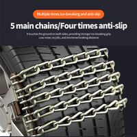 Chaînes à neige en acier robustes à 5 maillons - Auto-tensionantes pour camping-car/bateau/utilitaire |   8 kg 165-265 mm Utilisation en cas d'urgence pour la neige